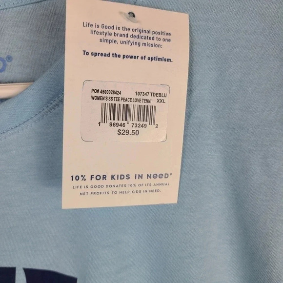 Life is Good  Peace Love Tennis tshirt - Picture 4 of 6